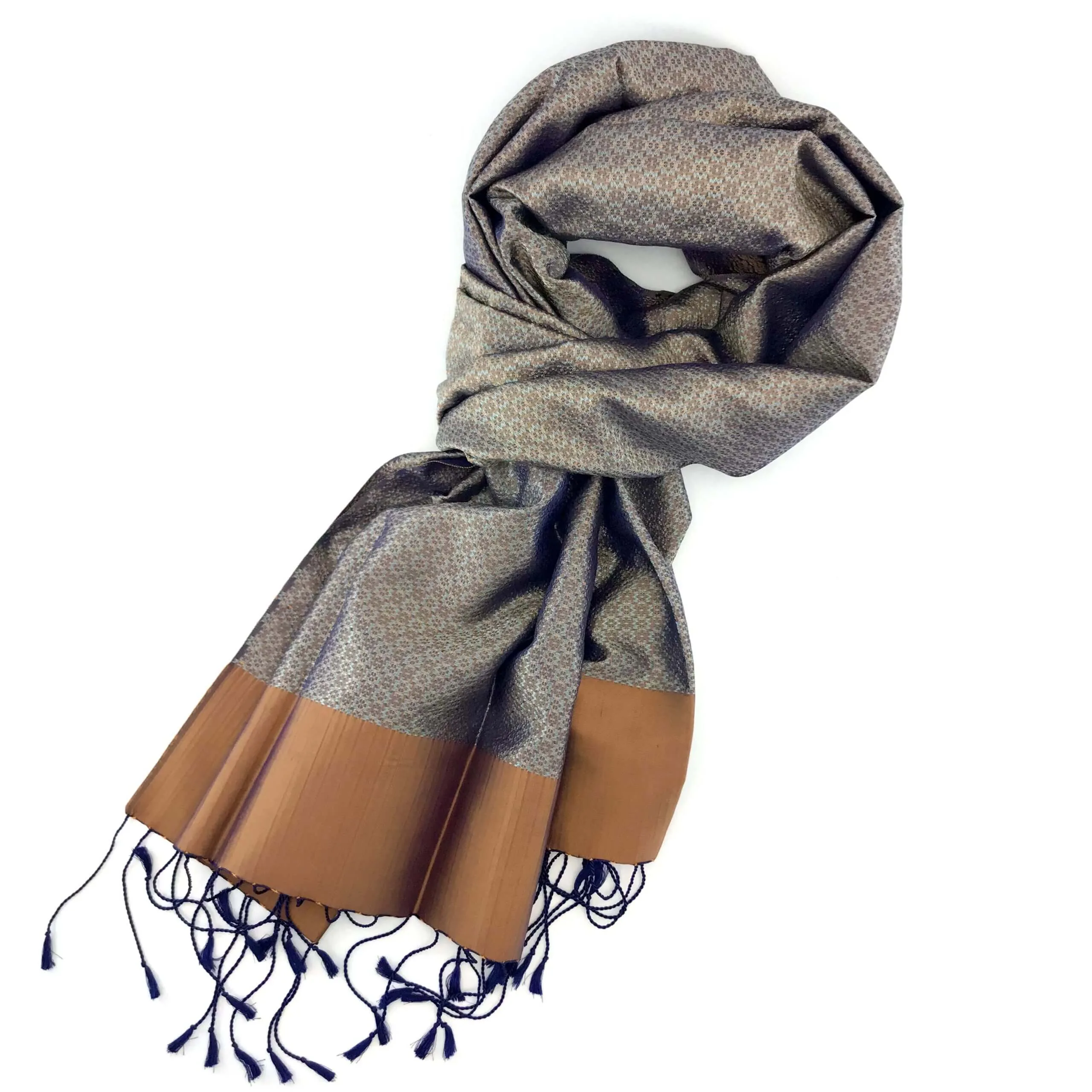 Jasmine Shawl Silk brocade Copper