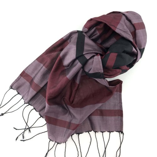 Foulard Bordeaux Noir Lilas Essentiel