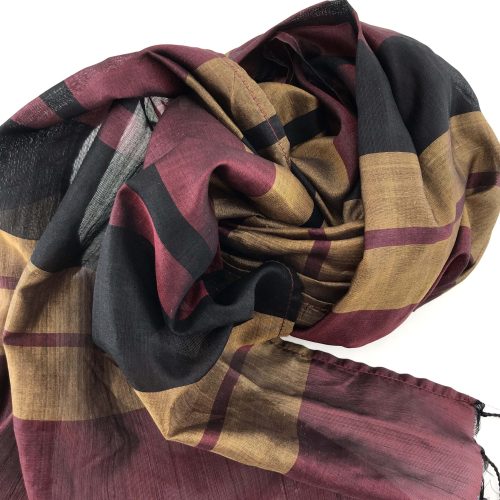 Foulard Bordeaux – Noir-Or – Essentiel